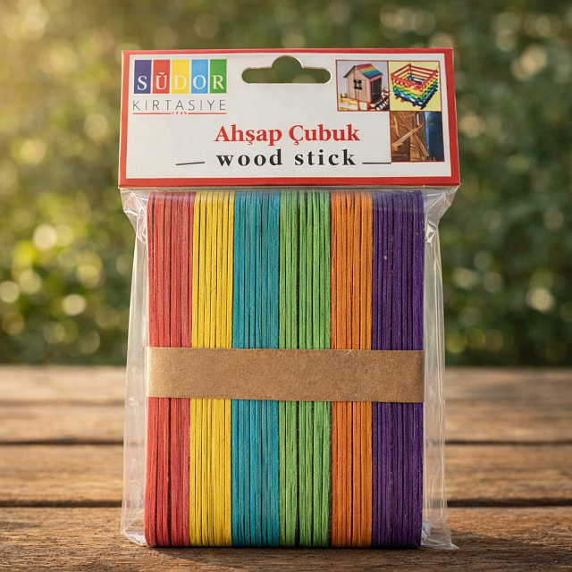 AHŞAP ÇUBUK RENKLİ 50 Lİ SÜDOR BÜYÜK AHŞAP ÇUBUK RENKLİ 50 Lİ SÜDOR BÜYÜK