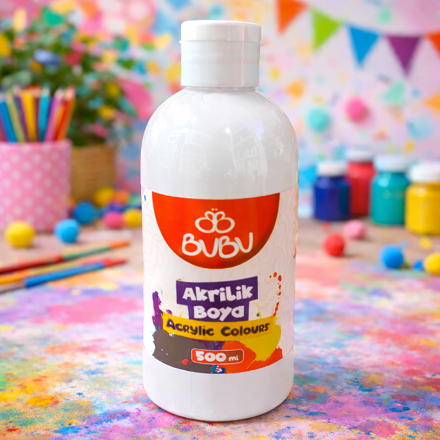 BUBU AKRİLİK BOYA 500 ML BEYAZ BUBU AKRİLİK BOYA 500 ML BEYAZ