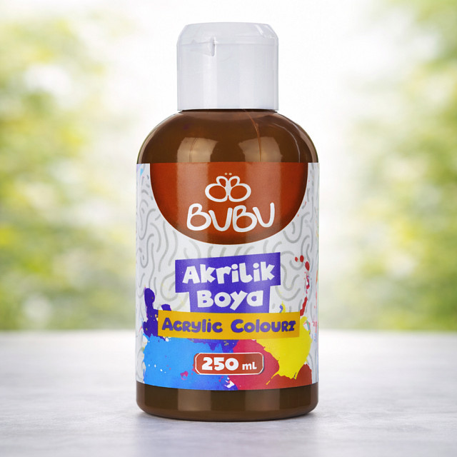 BUBU AKRİLİK BOYA 250 ML KAHVERENGİ BUBU AKRİLİK BOYA 250 ML KAHVERENGİ