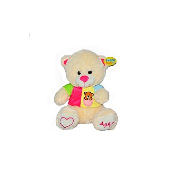 Oturan Peluş Ayı Aşkım Nakışlı Oturan Peluş Ayı Aşkım Nakışlı