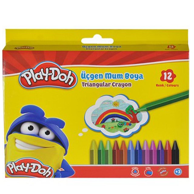 Playdoh Üçgen Crayon (mum) Boya 12 Renk Playdoh Üçgen Crayon (mum) Boya 12 Renk