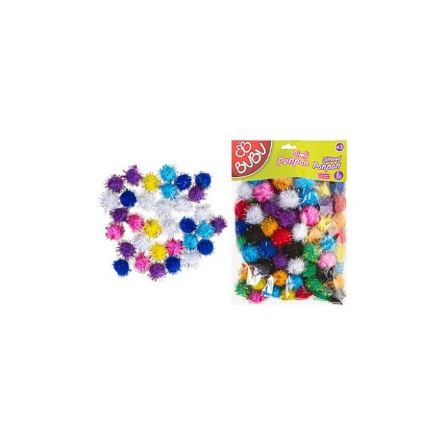 Bubu Ponpon 2 Cm Simli 100'lü Karma (10*15) Bubu Ponpon 2 Cm Simli 100'lü Karma (10*15)