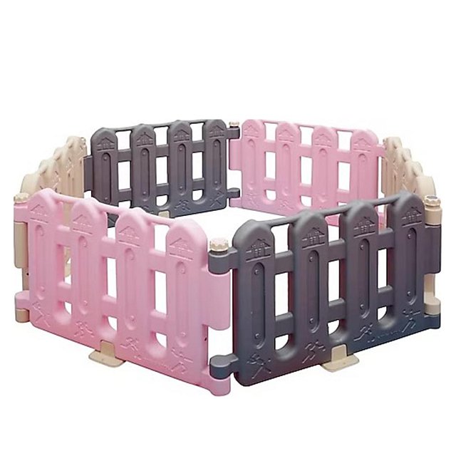 Çit 6 Li Oyun Alani Plastik Gri/pembe/krem Çit 6 Li Oyun Alani Plastik Gri/pembe/krem