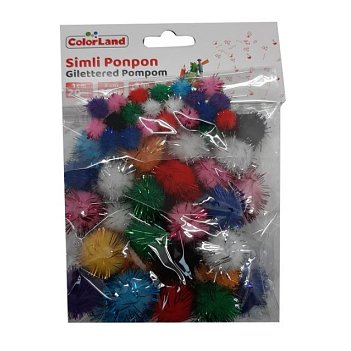 Simli Ponpon Karışık 60lı Pon02 Simli Ponpon Karışık 60lı Pon02