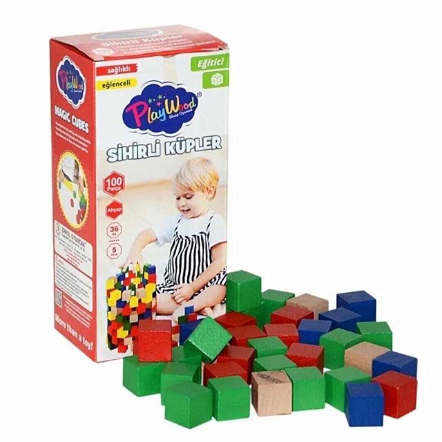 Sihirli Küpler 100 Pc Ahşap Playwood Sihirli Küpler 100 Pc Ahşap Playwood