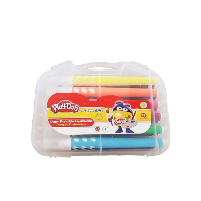 Playdoh 12 Renk Üçgen Firça Uçlu Kalem Pp Kutu Playdoh 12 Renk Üçgen Firça Uçlu Kalem Pp Kutu