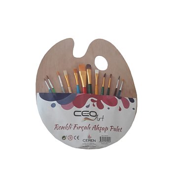 Ceoart Ahşap Palet+12 Firça Set (sentetik) Ceoart Ahşap Palet+12 Firça Set (sentetik)