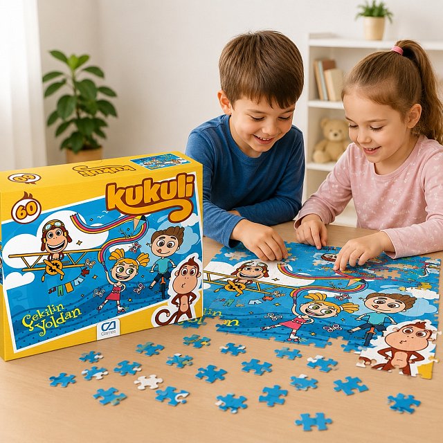 Kukuli Çocuk Puzzle Yapboz Eğitici 60 Parça