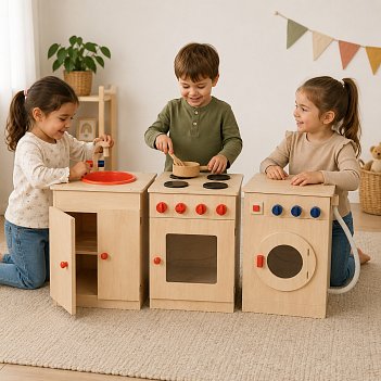 Ahşap Üçlü Mutfak Seti Ahşap Üçlü Mutfak Seti