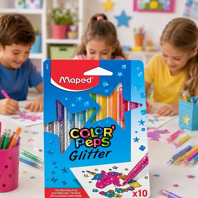 Maped Color'Peps Glitter Simli Keçeli Kalem 10'lu